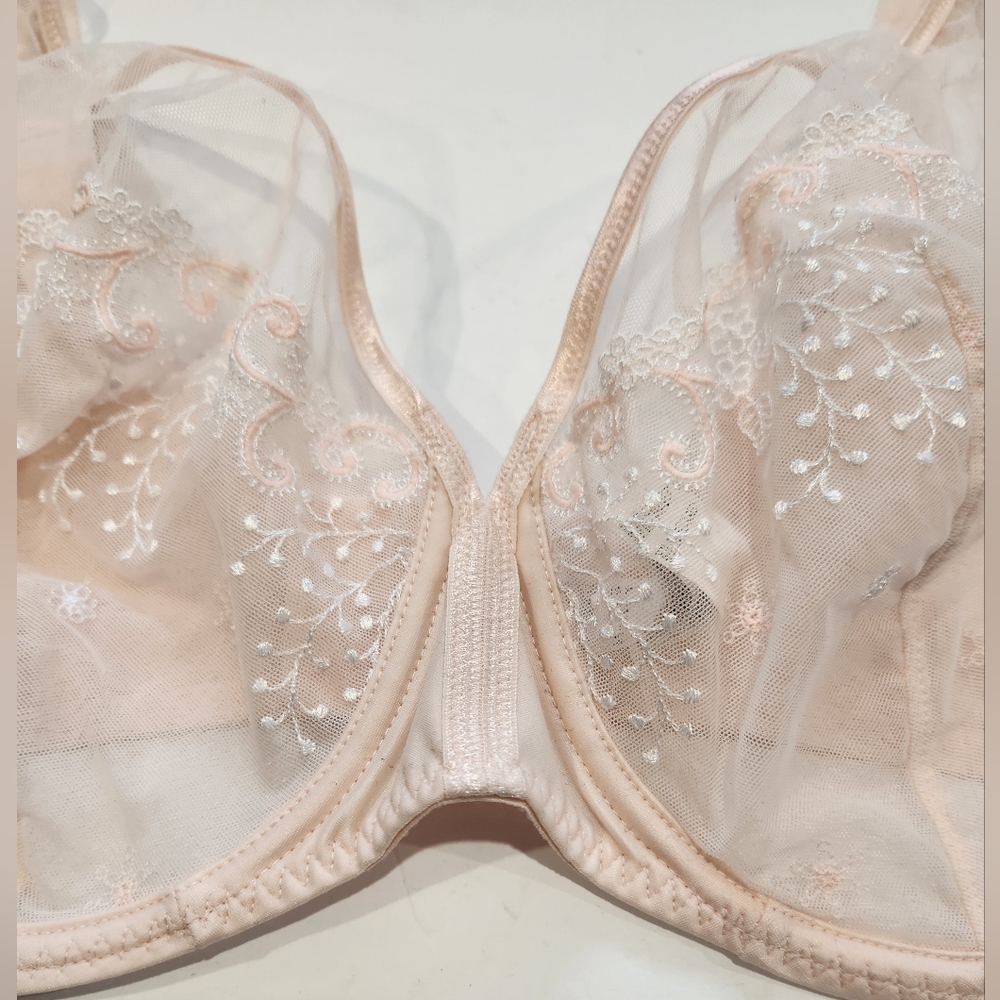 SIMONE PERELE 12X319 Delice Full Coverage Underwire Plunge Bra Blush SZ 40F New - Picture 2 of 6
